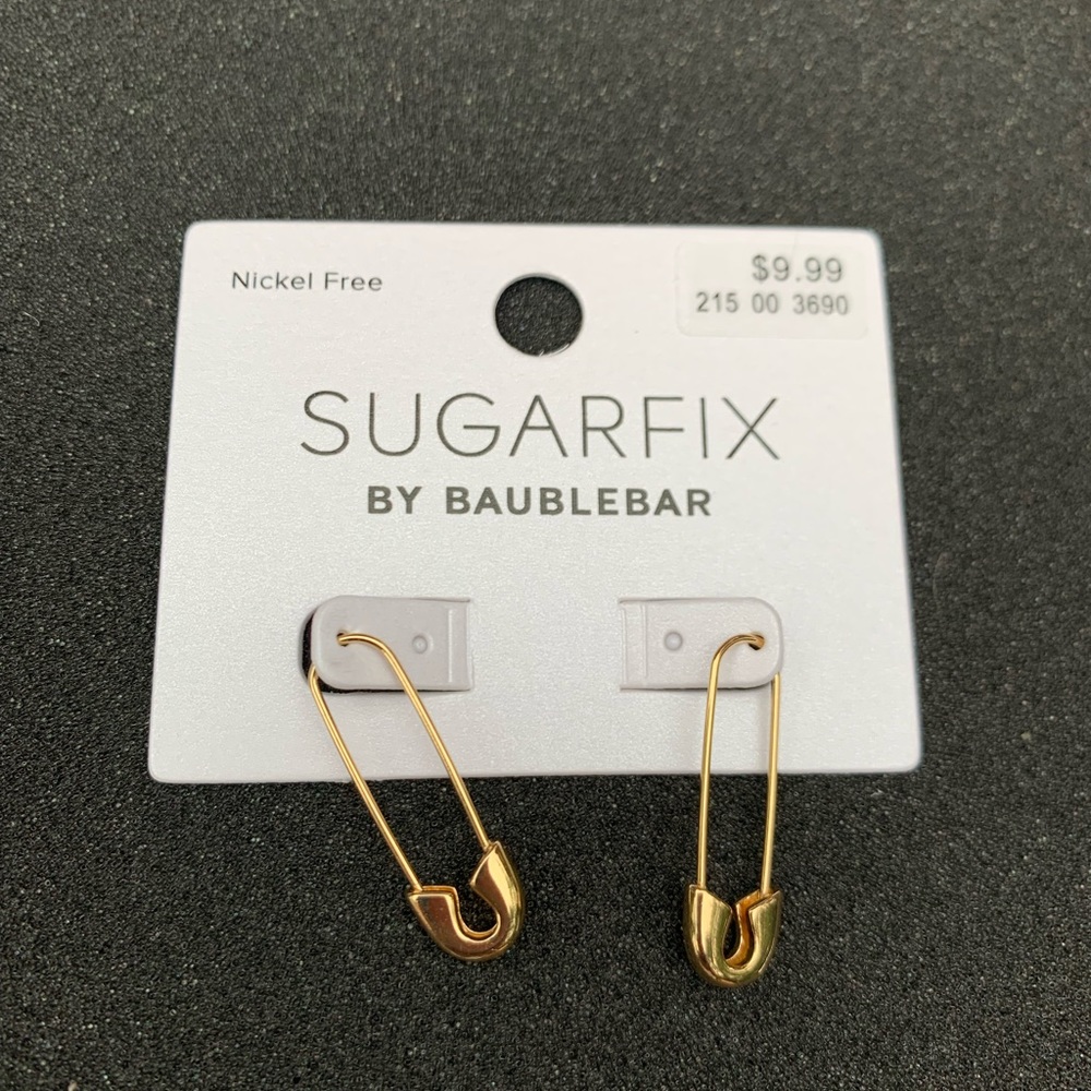 SUGARFIX by BaubleBar Gold Safety Pin
Threader Earrings - Gold, NWT
